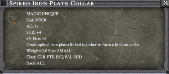 SPIKED IRON PLATE COLLAR item card